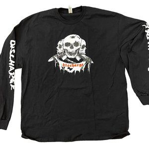 Discharge Born To Die, Original 3 Skulls, Long Sleeve T Shirt Size XL